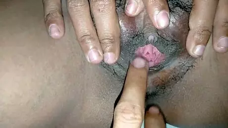 Friend fucks shaved pussy to squirting orgasm