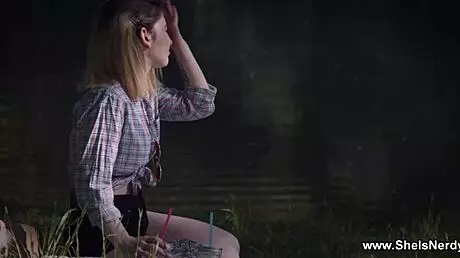 Nerdy babe milana craves cock