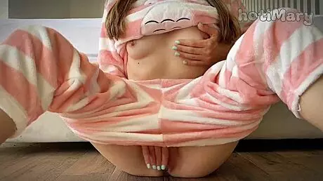 Skinny School Girl Achieves Big Squirt Orgasm With Small 18+ Tits Masturbating And Fingering Pussy