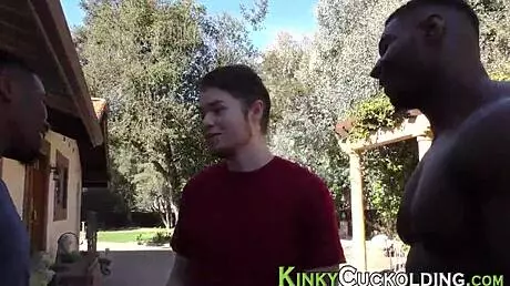 blacked teen gets cuckolded in interracial blowjob humiliation