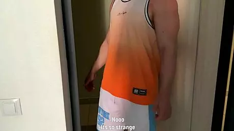 Wrong door a friendly neighbor invite me in her apartment rough fuck with cum on face