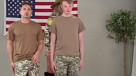 Big Tits Milf Trains The New Recruit Soldier By Riding Their Big Cocks