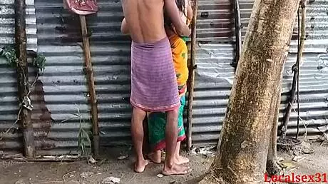 raini enjoys outdoor sex with her bengali boudi friend in the country ranch during a webcam session