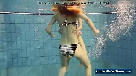 horny girls: 'let's strip each other in the pool'