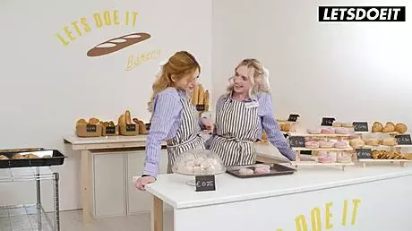 teen bakers share secret during work